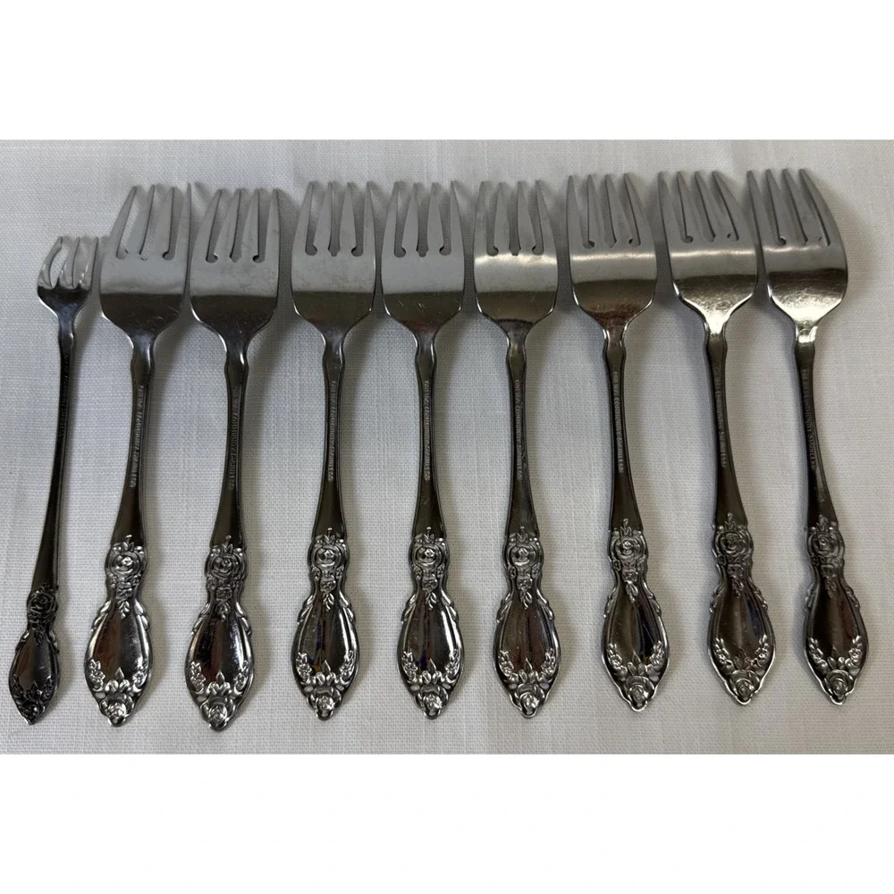 Oneida‎ Community Plantation Stainless Salad Fork Glossy Silverware Flatware  8